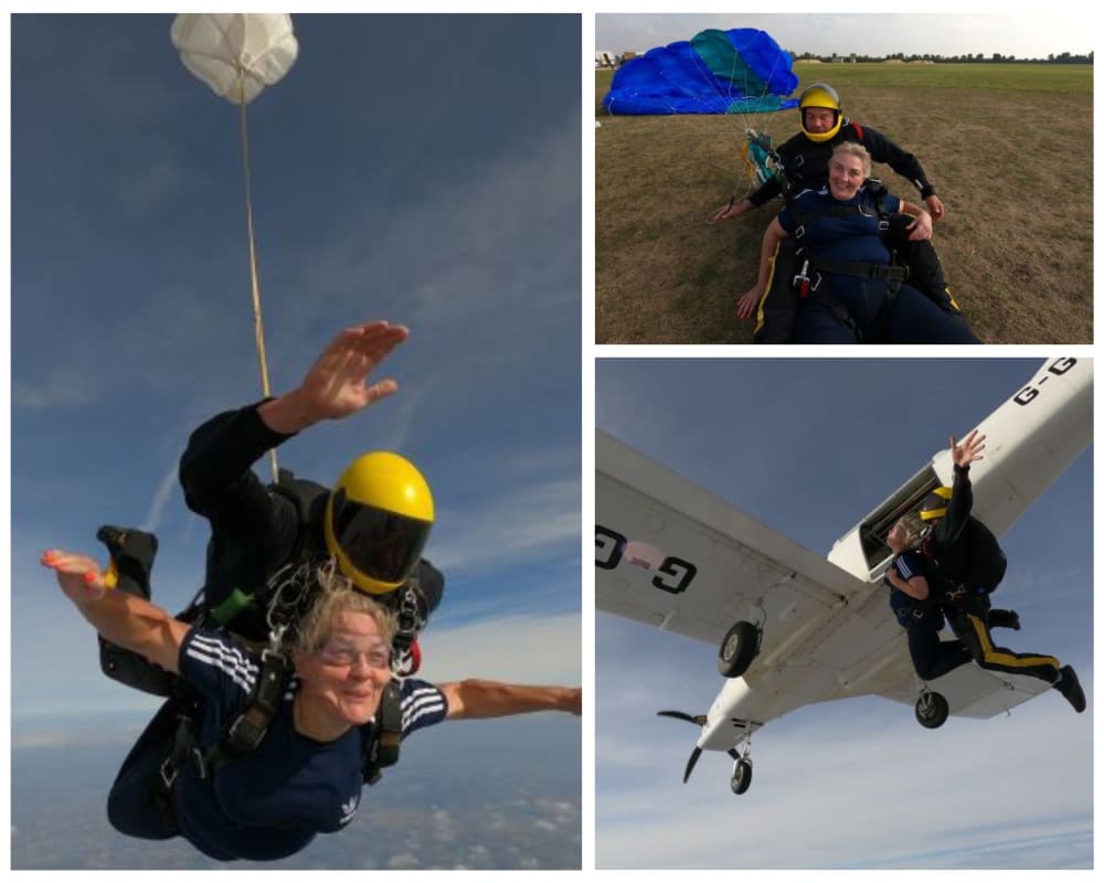 Sky diving in support of our hospice